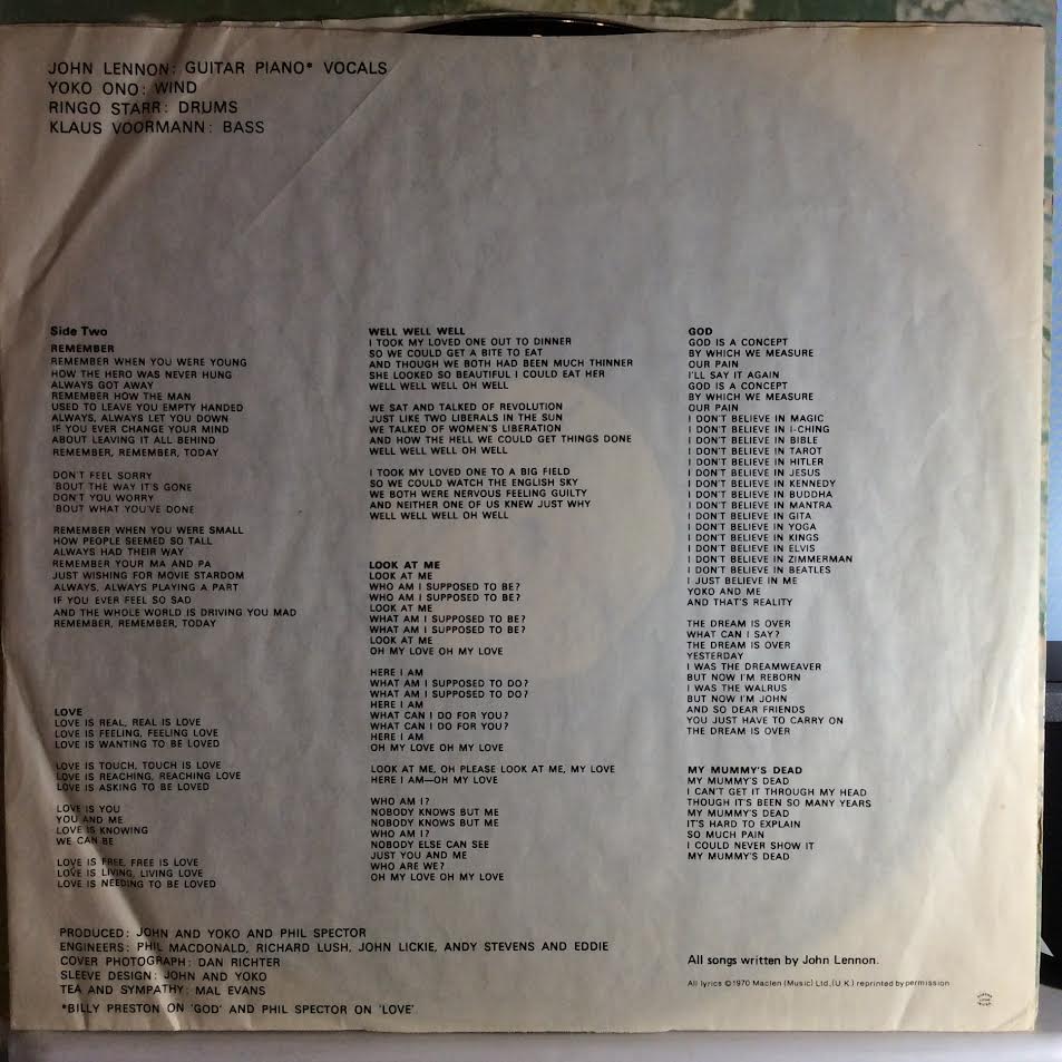 John Lennon - John Lennon / Plastic Ono Band (VINYL) | Excellent+ (EX+)