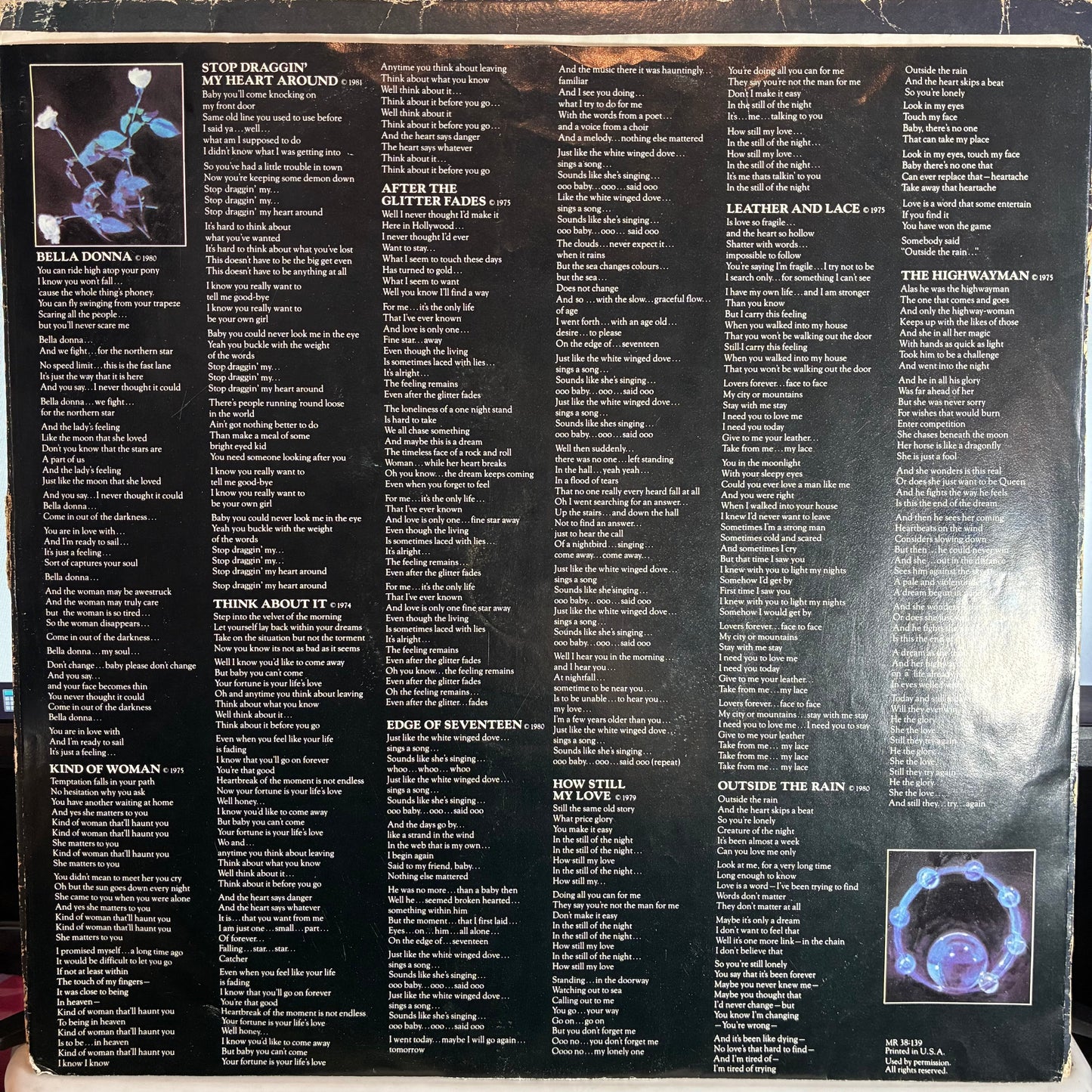 Stevie Nicks - Bella Donna (VINYL) | Very Good Plus (VG+) Very Good (VG)