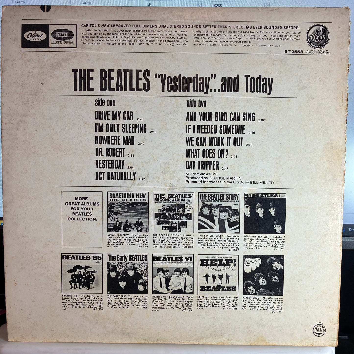 The Beatles - Yesterday And Today (VINYL) | Very Good Plus (VG+) Very Good (VG)