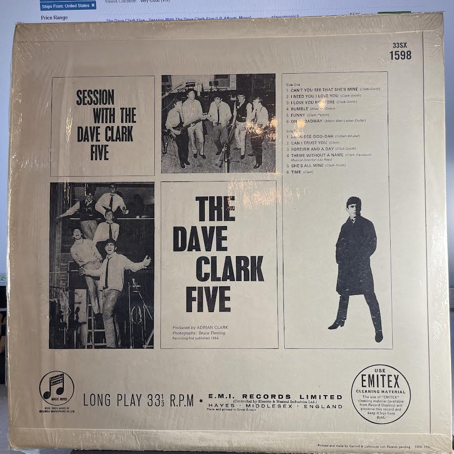 The Dave Clark Five - Session With The Dave Clark Five (VINYL) | Very Good Plus (VG+) Excellent+ (EX+)