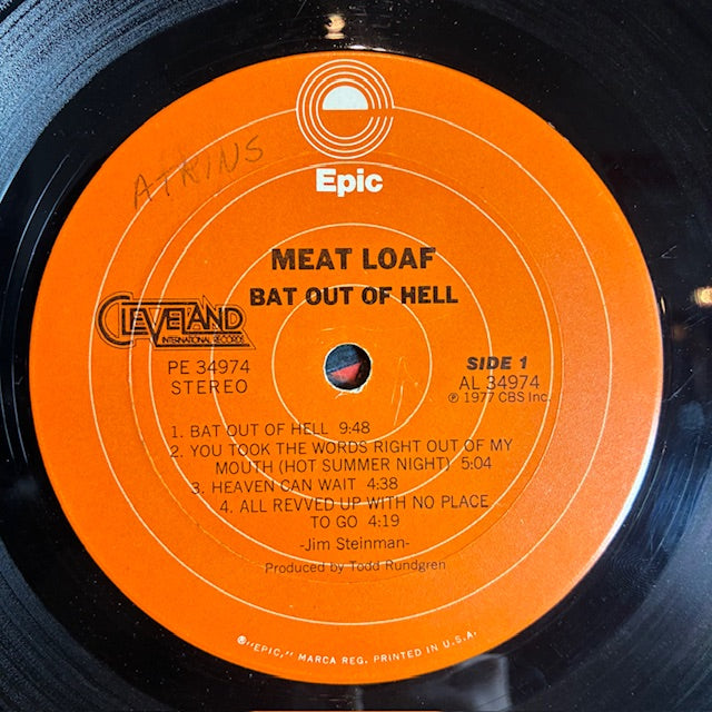 Meat Loaf - Bat Out Of Hell (VINYL) | Very Good Plus (VG+) Very Good (VG)