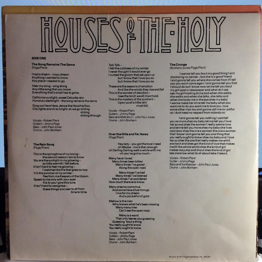 Led Zeppelin - Houses Of The Holy (VINYL) | Very Good Plus (VG+) Very Good (VG)