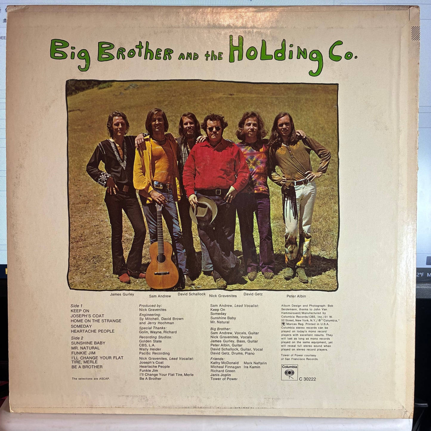 Big Brother & The Holding Company - Be A Brother (VINYL) | Very Good Plus (VG+) Very Good Plus (VG+)