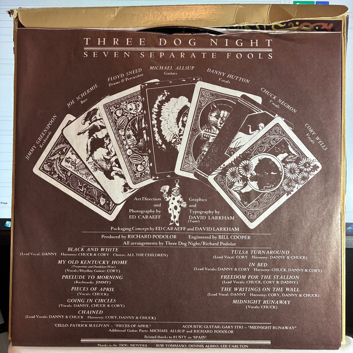 Three Dog Night - Seven Separate Fools (VINYL) | Very Good Plus (VG+) Very Good (VG)
