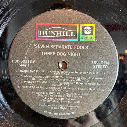 Three Dog Night - Seven Separate Fools (VINYL) | Very Good Plus (VG+) Very Good (VG)