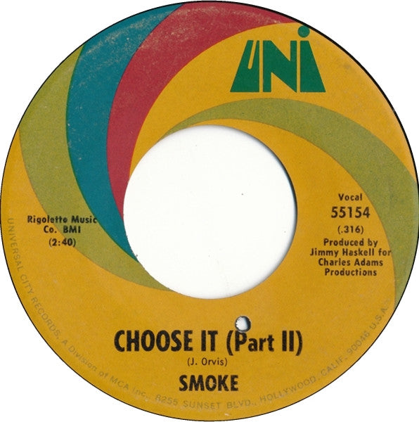 Smoke (38) - Choose It (7" VINYL) | Very Good Plus (VG+) Generic