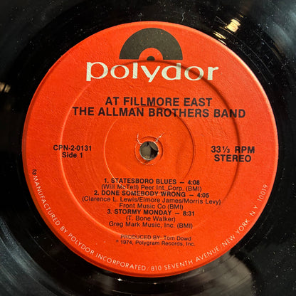 The Allman Brothers Band - The Allman Brothers Band At Fillmore East (2x VINYL) | Very Good Plus (VG+) Excellent (EX)