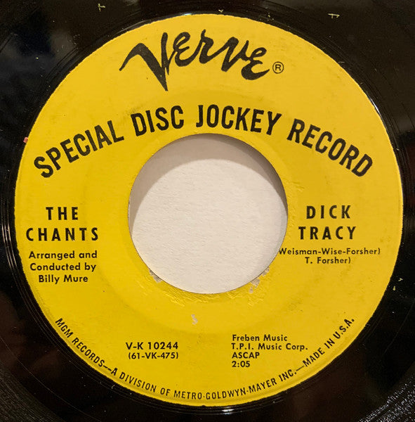The Chants - Dick Tracy / Choo Choo (7" VINYL) | Very Good (VG) Generic