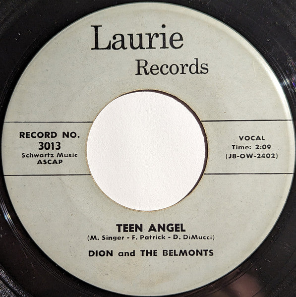 Dion & The Belmonts - Teen Angel / I Wonder Why (7" VINYL) | Very Good (VG) Generic