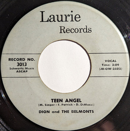 Dion & The Belmonts - Teen Angel / I Wonder Why (7" VINYL) | Very Good (VG) Generic