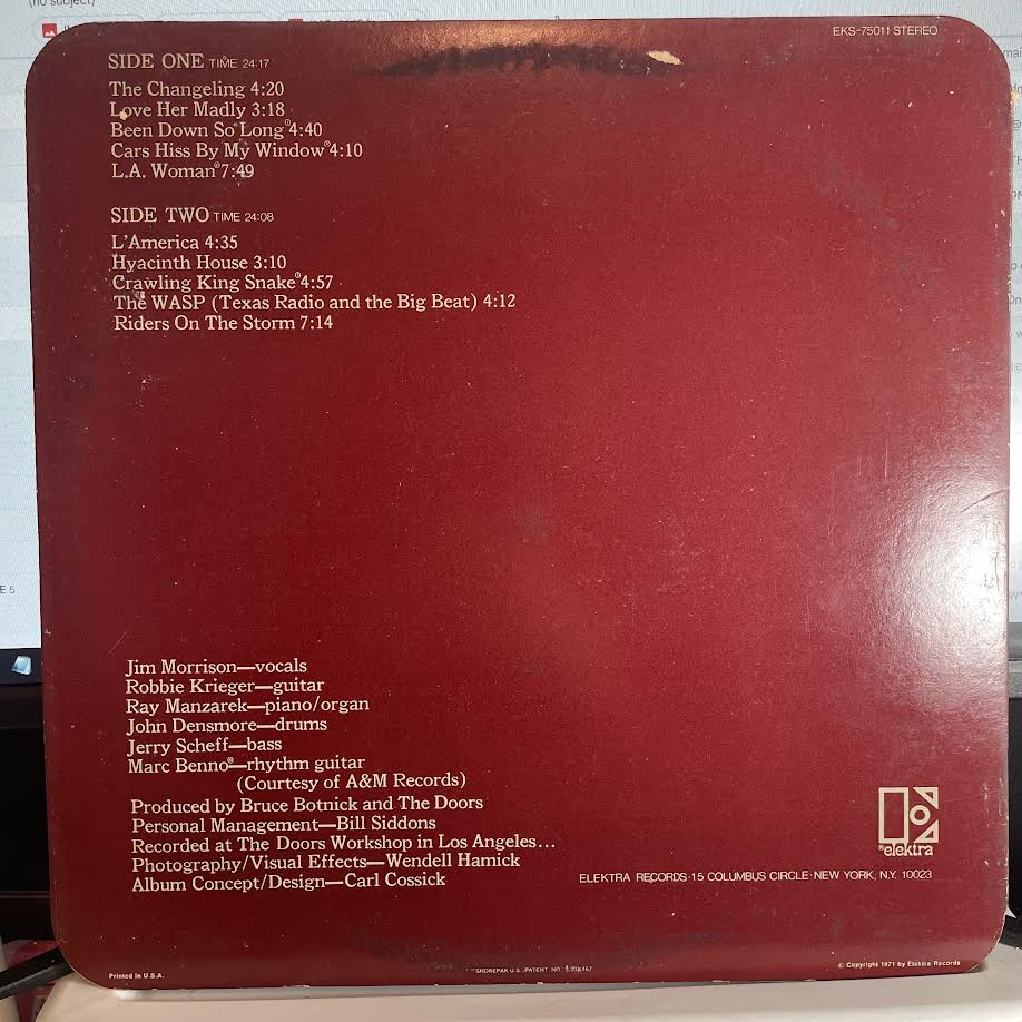 The Doors - L.A. Woman (VINYL) | Very Good (VG) Very Good Plus (VG+)