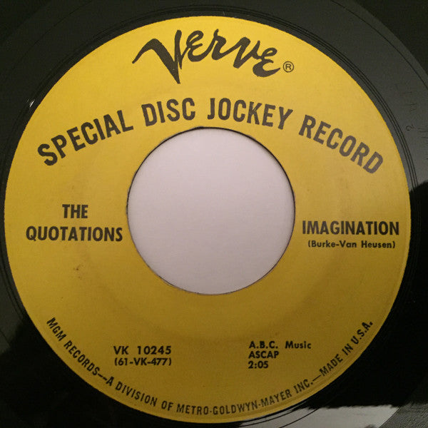 The Quotations - Imagination / Ala-Men-Sy (7" VINYL) | Very Good (VG) Generic