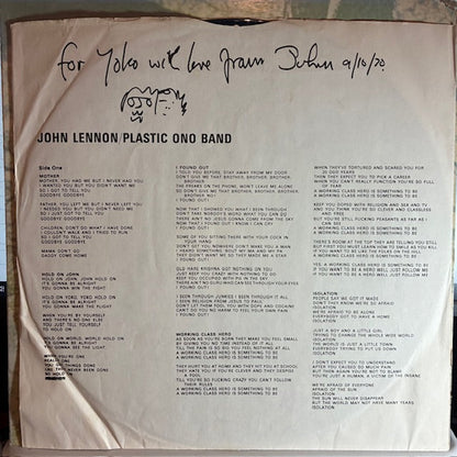 John Lennon - John Lennon / Plastic Ono Band (VINYL) | Very Good (VG) Very Good Plus Plus (VG++)