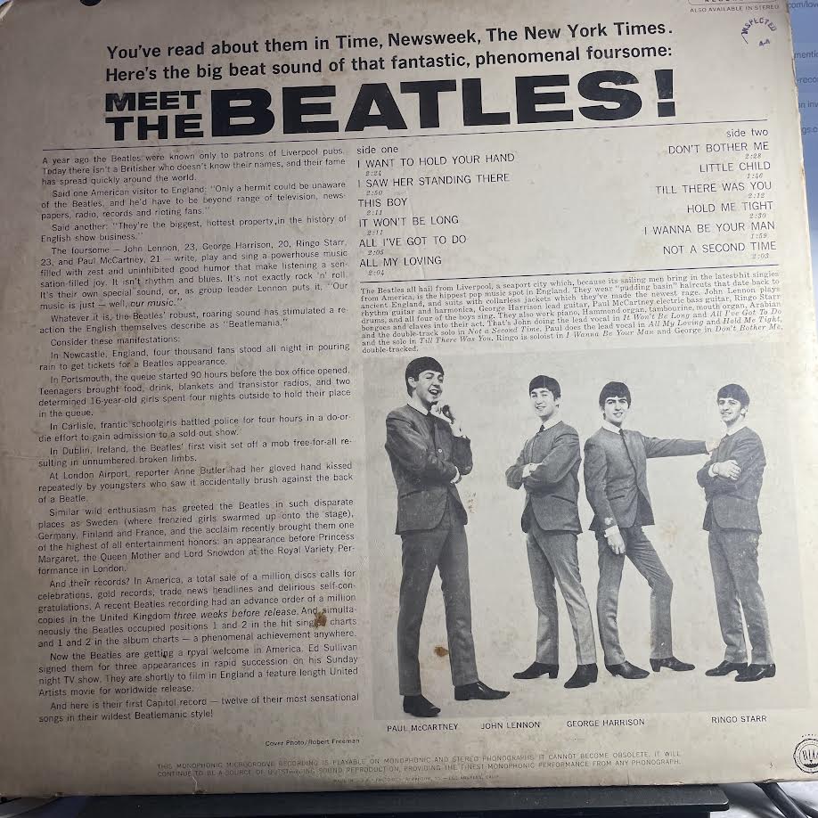 The Beatles - Meet The Beatles! (VINYL) | Very Good (VG) Very Good Plus (VG+)