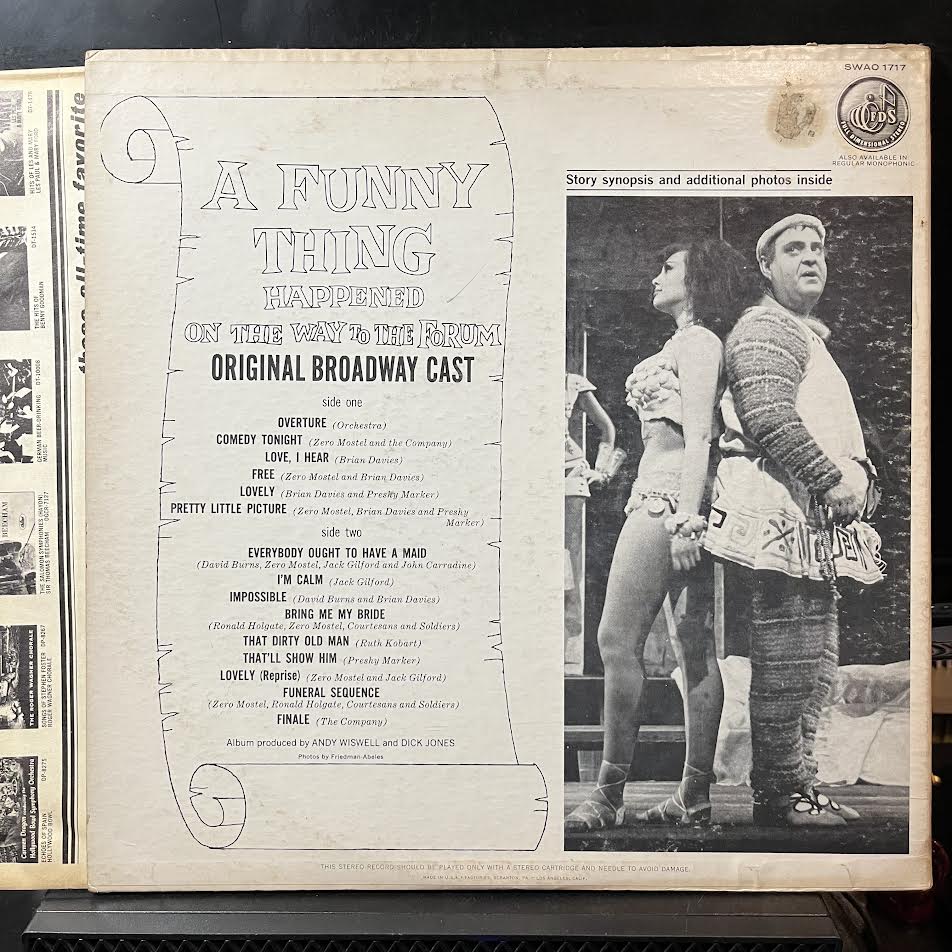 "A Funny Thing Happened On The Way To The Forum" O - A Funny Thing Happened On The Way To The Forum (VINYL) | Excellent+ (EX+) Excellent (EX)