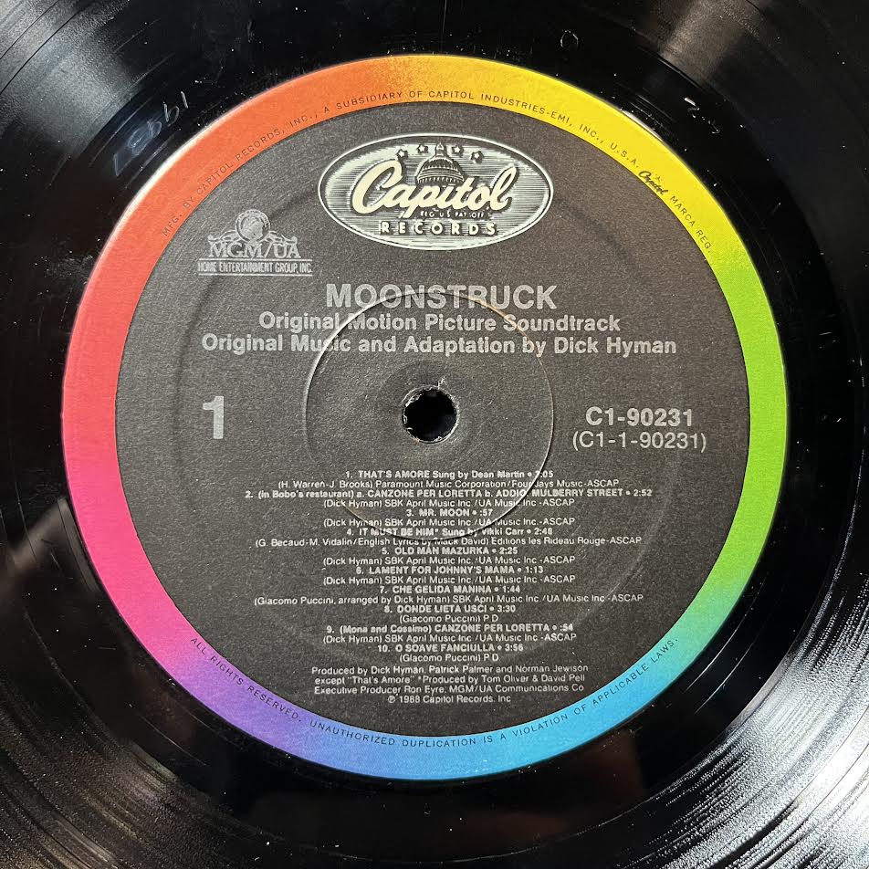Dick Hyman - Moonstruck - Original Motion Picture Soundtrack (VINYL) | Excellent+ (EX+) Very Good Plus Plus (VG++)