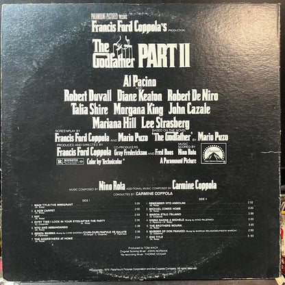 Nino Rota - The Godfather Part II (Original Soundtrack Recording) (VINYL) | Excellent (EX) Very Good Plus (VG+)