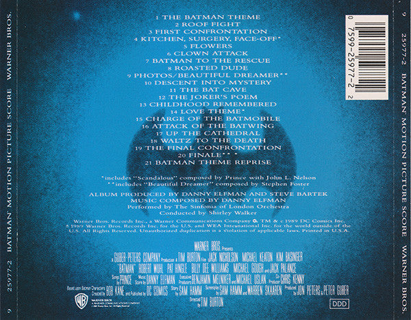 Danny Elfman - Batman (Original Motion Picture Score) (CD) | Excellent (EX) Excellent (EX)