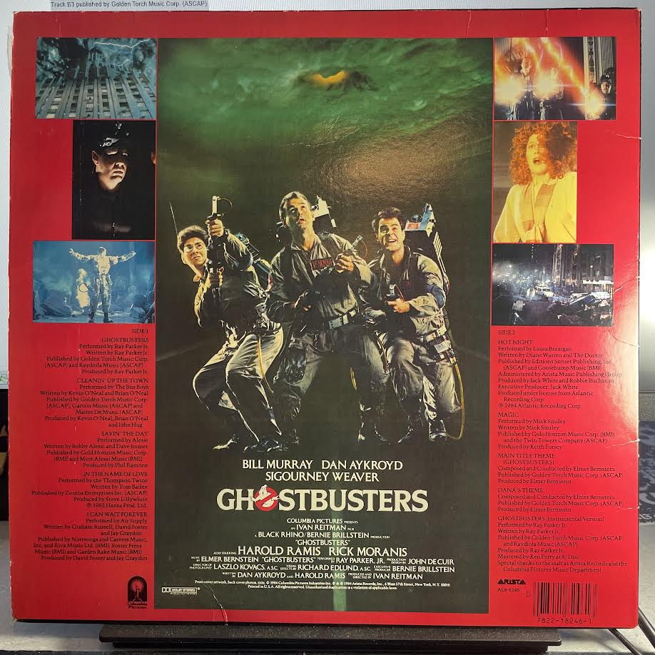 Various - Ghostbusters (Original Soundtrack) (VINYL) | Excellent (EX) Very Good Plus (VG+)