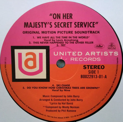 John Barry - On Her Majesty's Secret Service (Original Motion Picture Soundtrack) (VINYL) | Excellent (EX) Near Mint (NM)