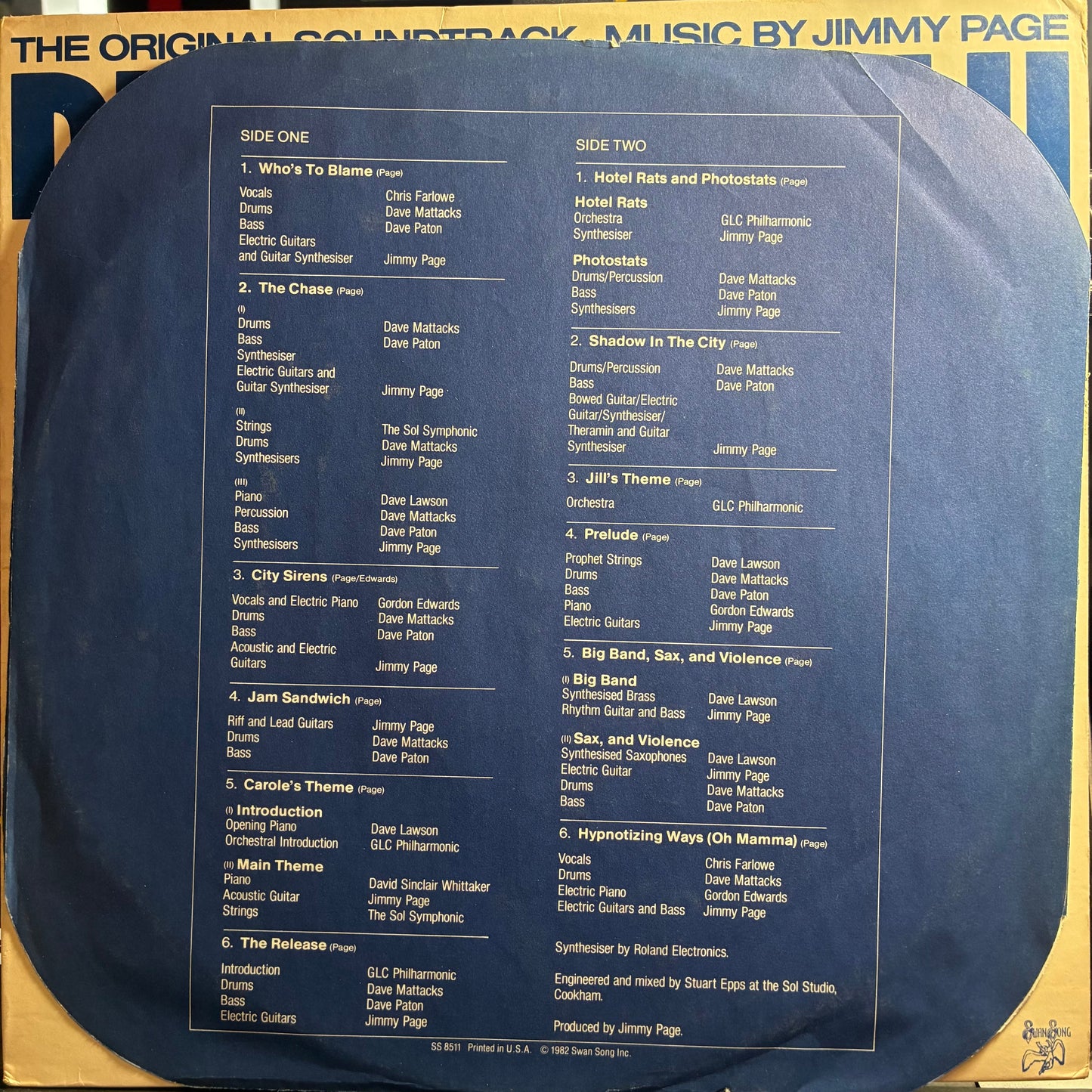 Jimmy Page - Death Wish II (The Original Soundtrack) (VINYL) | Near Mint (NM or M-) Excellent (EX)
