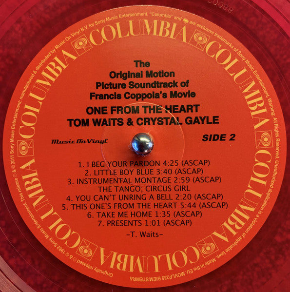 Tom Waits - One From The Heart (The Original Motion Picture Soundtrack Of Francis Coppola's Movie) (VINYL) | Near Mint (NM) Near Mint (NM)