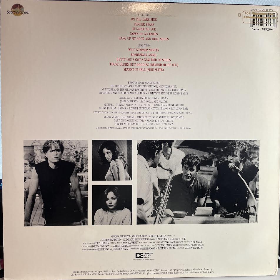 John Cafferty And The Beaver Brown Band - Eddie And The Cruisers (Original Motion Picture Soundtrack) (VINYL) | Near Mint (NM) Excellent (EX)