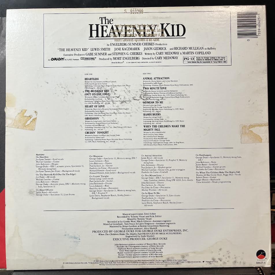 Various - The Heavenly Kid (Original Motion Picture Soundtrack) (VINYL) | Near Mint (NM) Excellent (EX)