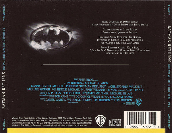 Danny Elfman - Batman Returns (Original Motion Picture Soundtrack) (CD) | Near Mint (NM or M-) Excellent (EX)