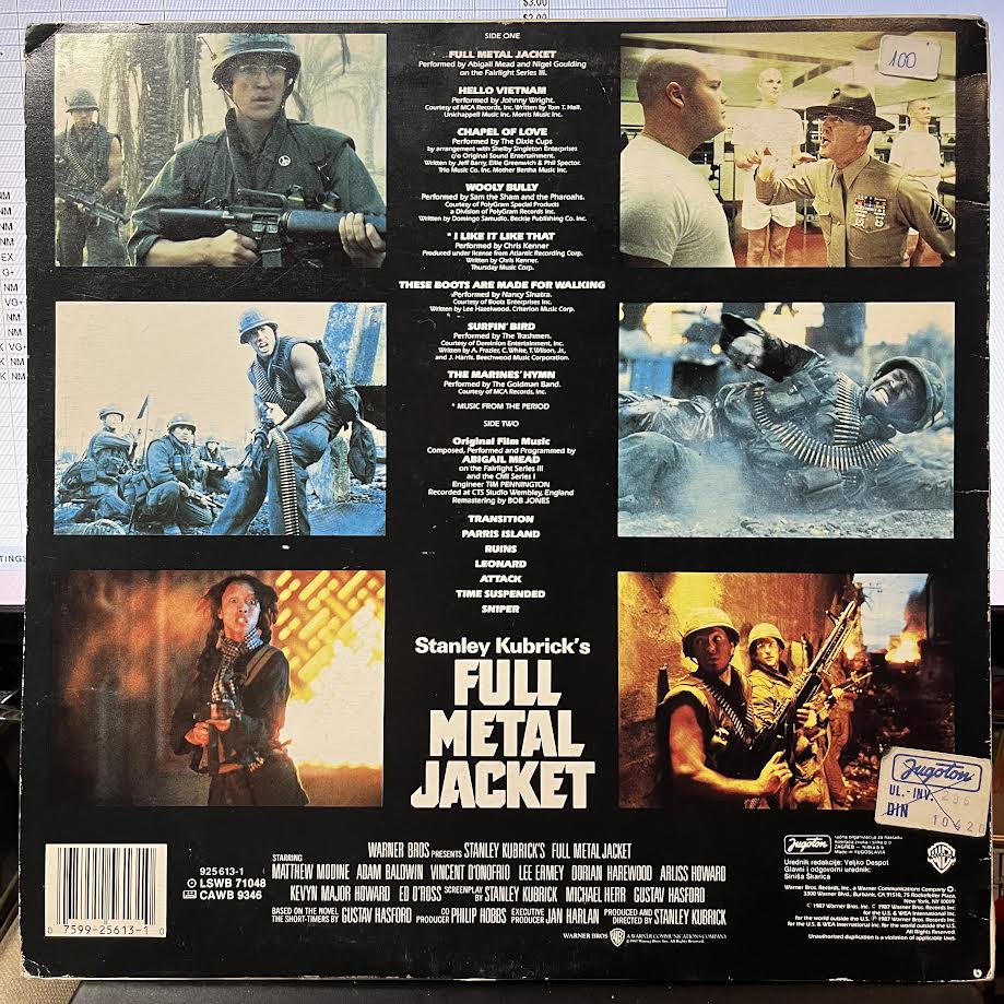 Various - Stanley Kubrick's Full Metal Jacket - Original Motion Picture Soundtrack (YUGOSLAVIA VINYL) | Near Mint (NM) Excellent (EX)
