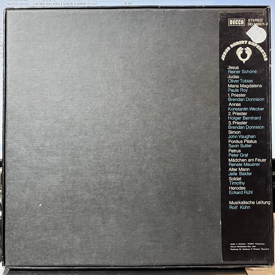 Various - Jesus Christ Superstar (Deutsche Originalaufnahme) (2xVINYL BOX) | Very Good Plus (VG+) Excellent (EX)
