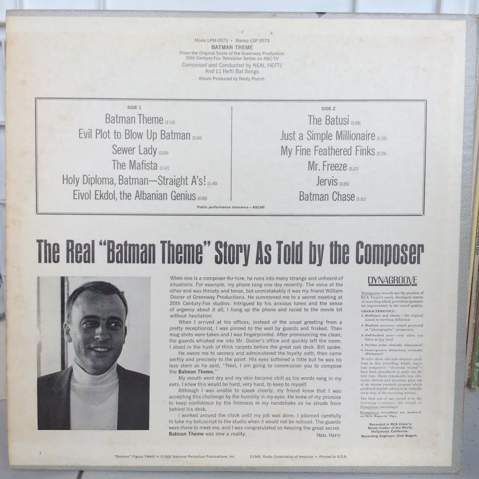 Neal Hefti - Batman Theme And 11 Hefti Bat Songs (VINYL) | Very Good (VG) Excellent (EX)