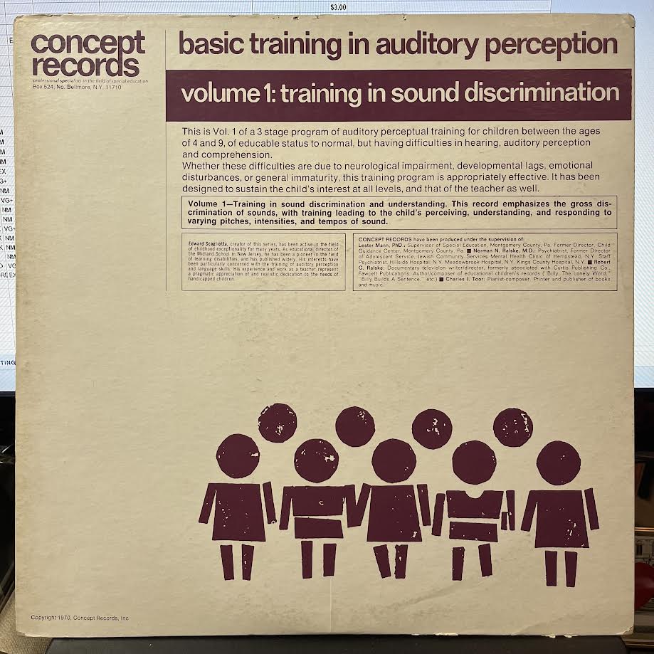 Edward Scagliotta - Basic Training In Auditory Perception, Volume 1: Training In Sound Discrimination (VINYL) | Excellent (EX) Excellent (EX)