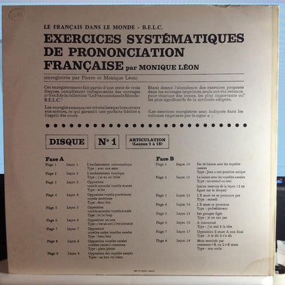 Monique Léon - Exercises Systematiques De Prononciation Francaise (VINYL) | Near Mint (NM or M-) Very Good Plus (VG+)