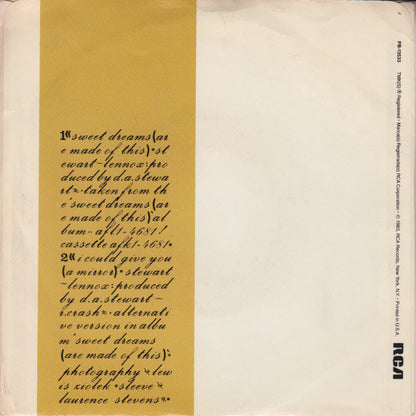 Eurythmics - Sweet Dreams (Are Made Of This) (7") | Excellent+ (EX+) Excellent (EX)