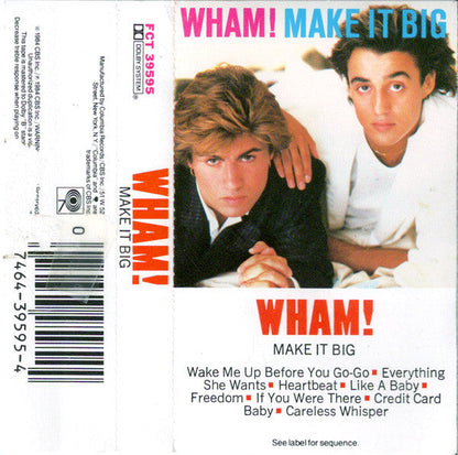 Wham! - Make It Big (CASSETTE) | Near Mint (NM or M-) Excellent (EX)