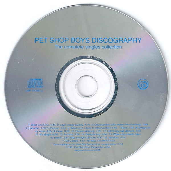 Pet Shop Boys - Discography (The Complete Singles Collection) (CD) | Near Mint (NM) Excellent (EX)