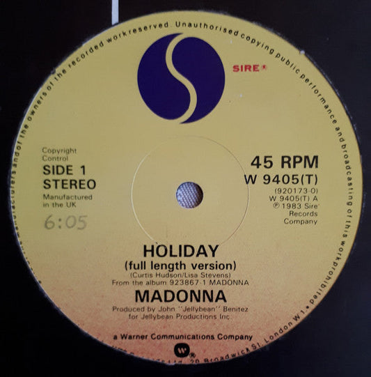 Madonna - Holiday (VINYL) | Very Good Plus (VG+) Very Good (VG)