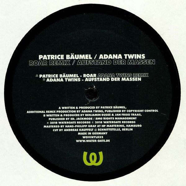 Patrice Bäumel / Adana Twins - Roar Remix / Aufstand Der Massen (VINYL) | Mint (M) Mint (M)