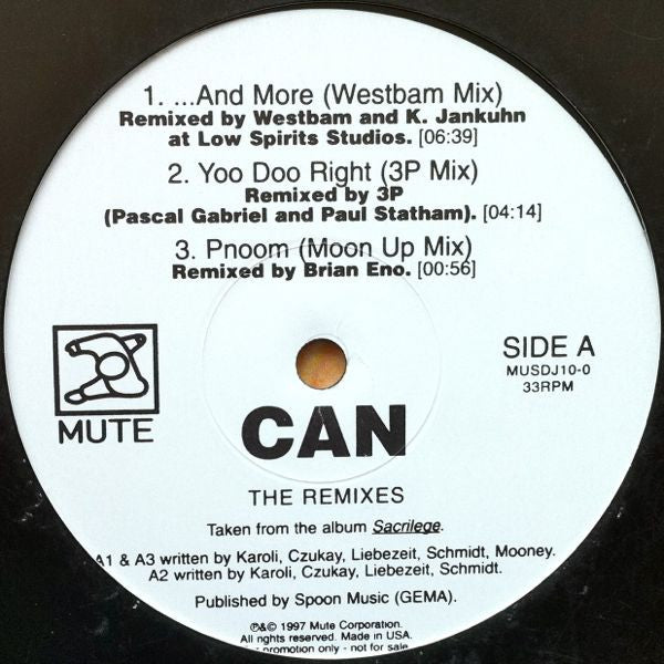 Can - The Remixes (12" VINYL) | Excellent+ (EX+) Generic