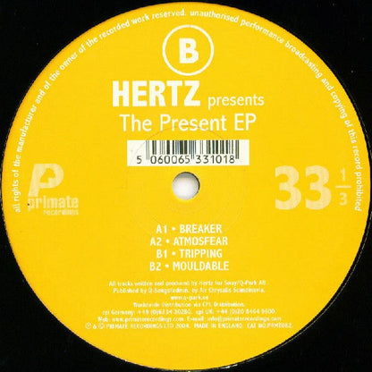 Hertz - The Present EP | Near Mint (NM or M-) Very Good Plus (VG+)