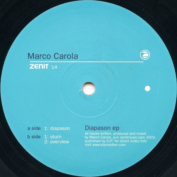 Marco Carola - Diapason EP | Very Good Plus (VG+)