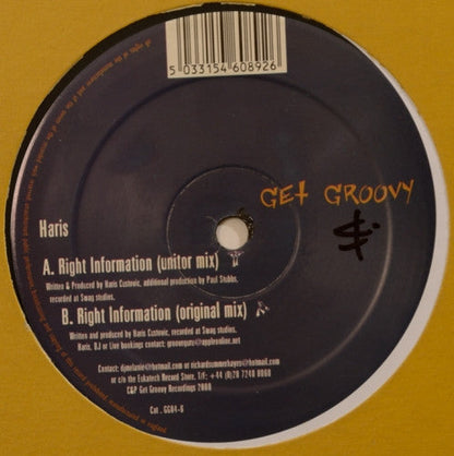 Haris Custovic - Right Information (12" VINYL) | Very Good Plus (VG+) Generic