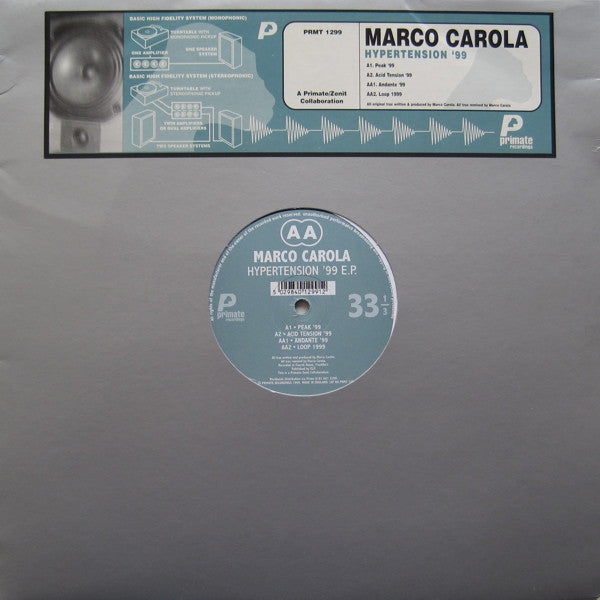Marco Carola - Hypertension '99 E.P. | Very Good Plus (VG+) Very Good Plus (VG+)