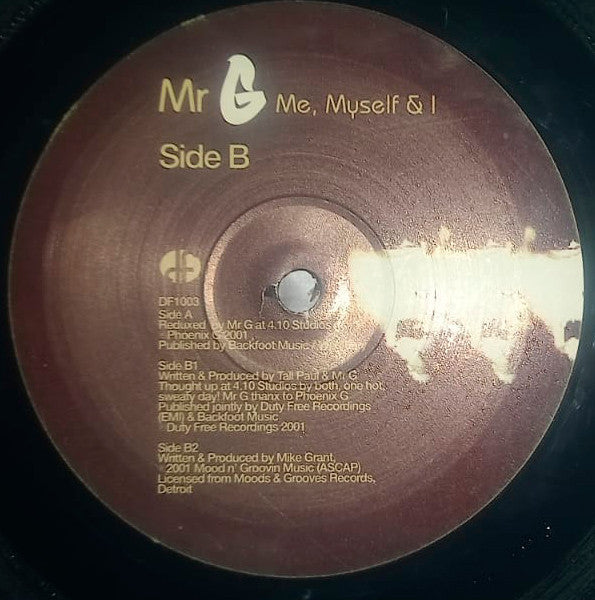 Mr. G - Me, Myself & I (12") | Excellent (EX) Very Good Plus (VG+)