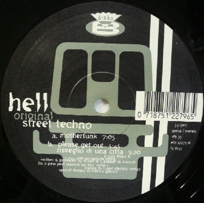 Hell - Original Street Techno | Very Good Plus (VG+) Very Good Plus (VG+)