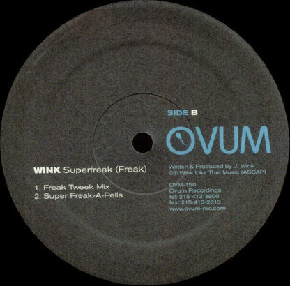 Josh Wink - Superfreak (Freak) (12" VINYL) | Very Good Plus (VG+) Excellent (EX)