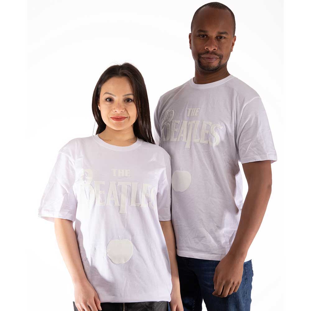 The Beatles - Drop T Logo & Apple White-on-White |