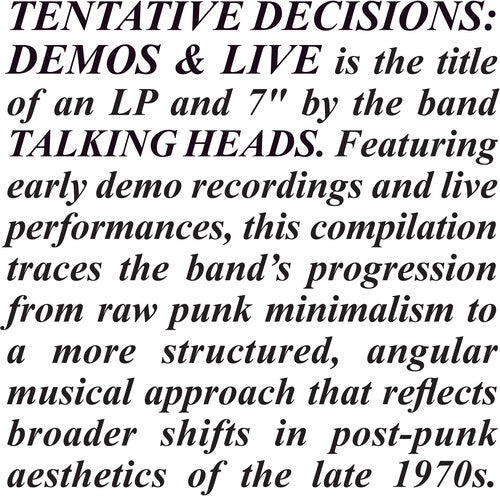 The Talking Heads - Tentative Decisions: Demos & Live (2xVINYL & 7") | Mint (M) Mint (M)