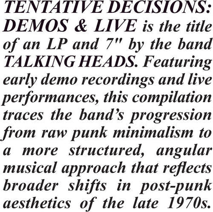 The Talking Heads - Tentative Decisions: Demos & Live (2xVINYL & 7") | Mint (M) Mint (M)